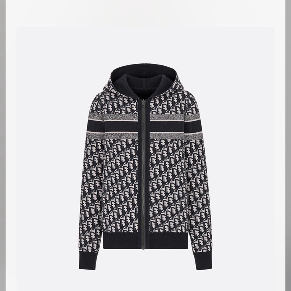 Dior Sweaters - Dior Reversible Zipper Cardigan with Hood in Multicolor  Cashmere